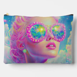 Bolsito Accesorio Grande Glamorosa mujer neón con gafas de espuma