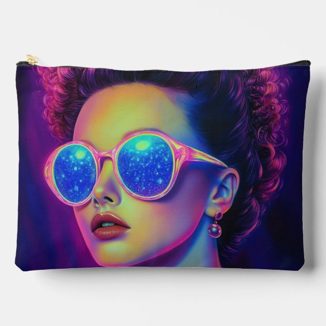 Bolsito Accesorio Grande Glamour Neon Galaxy (Anverso)