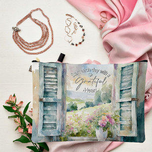 Bolsito Accesorio Grande Glorioso acuarela floral ventana