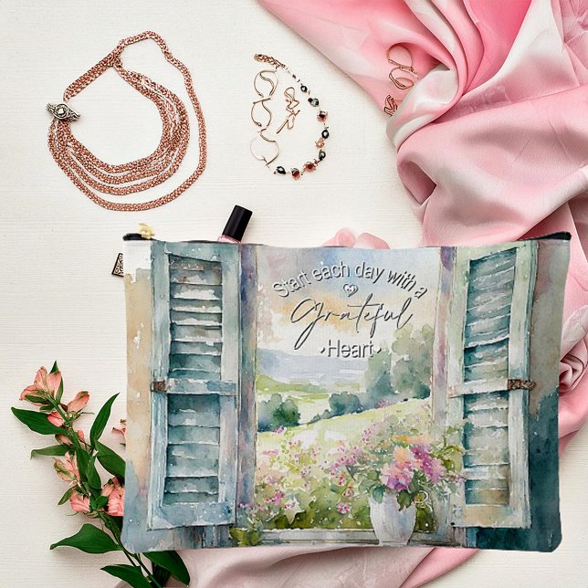 Bolsito Accesorio Grande Glorioso acuarela floral ventana (Subido por el creador)