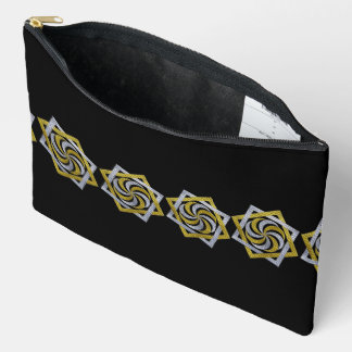 Bolsito Accesorio Grande Golden & Silver Geometric Star Embroidery design