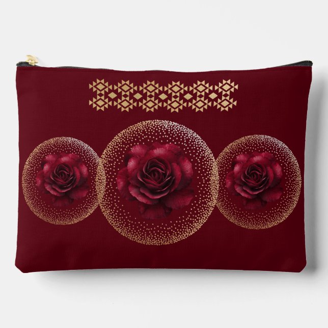 Bolsito Accesorio Grande Gothic Red Rose & Gold Personalized  (Anverso)