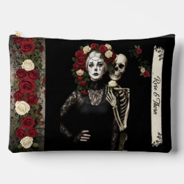 Bolsito Accesorio Grande Gothic Rose Queen – Dark Romantic Art with Skeleto