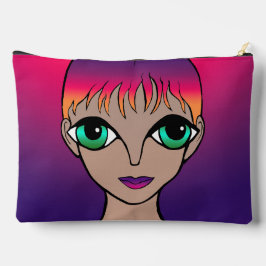 Bolsito Accesorio Grande Gran Naranja de ojos y morado