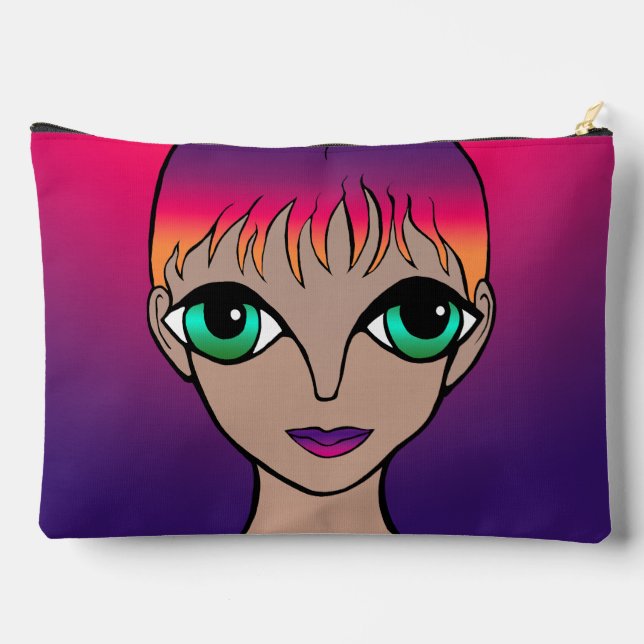 Bolsito Accesorio Grande Gran Naranja de ojos y morado (Reverso )