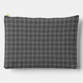 Bolsito Accesorio Grande Gray Plaid Tartan Pattern