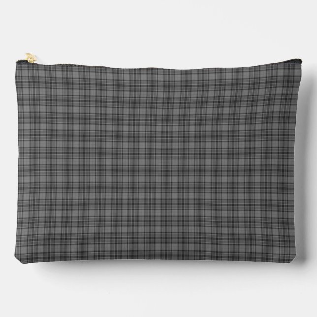 Bolsito Accesorio Grande Gray Plaid Tartan Pattern (Anverso)