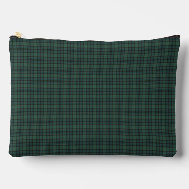 Bolsito Accesorio Grande Green Blue Plaid Tartan Pattern (Anverso)