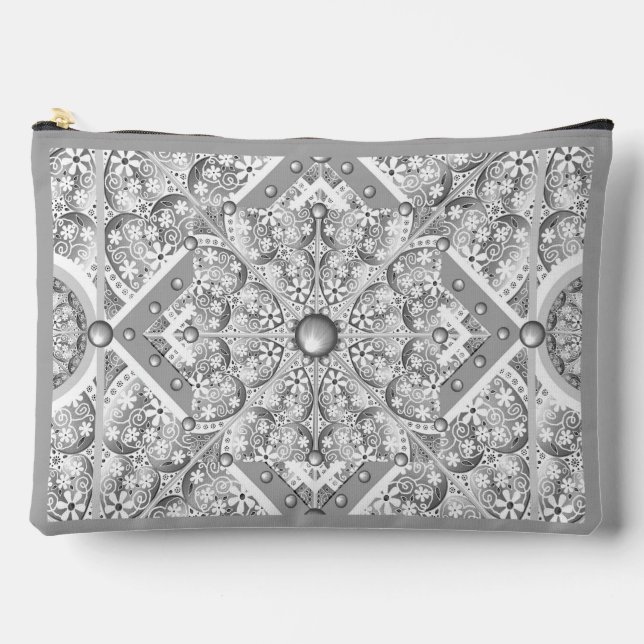 Bolsito Accesorio Grande Gris de encaje cerámico (Anverso)