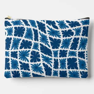 Bolsito Accesorio Grande Groovy Wavy Trippy 60 Flores Cheques Blues