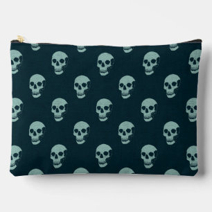 Bolsito Accesorio Grande Grungy Anatombe Skull Polkadots menta marina