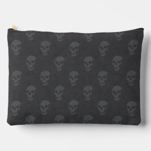 Bolsito Accesorio Grande Grungy Anatómico Skull Polkadots gris tonal