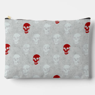 Bolsito Accesorio Grande Grungy Calavera anatómica Polkadots blanco rojo