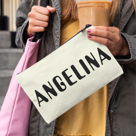 Bolsito Accesorio Grande Guión de nombre negro en negrita