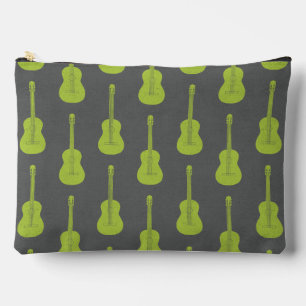 Bolsito Accesorio Grande Guitarra acústica grungy lunares verde lima