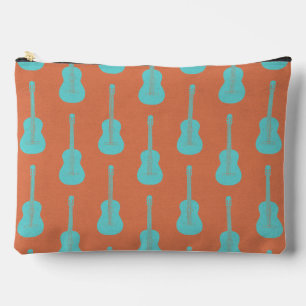 Bolsito Accesorio Grande Guitarra acústica grungy lunares verde naranja