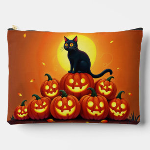 Bolsito Accesorio Grande Halloween lindo gato negro y linternas de Jack