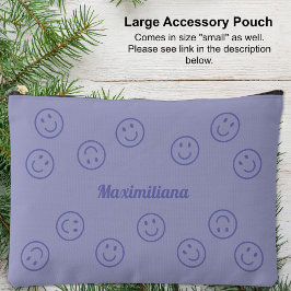 Bolsito Accesorio Grande Happy Faces Purple on Purple-LARGE Accesory Pouch