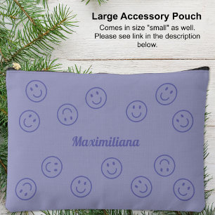 Bolsito Accesorio Grande Happy Faces Purple on Purple-LARGE Accesory Pouch