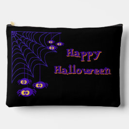 Bolsito Accesorio Grande Happy Halloween Purple & Black Spider Design