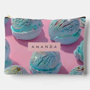 Bolsito Accesorio Grande Helado Azul Personalizado Patrón de Brillo