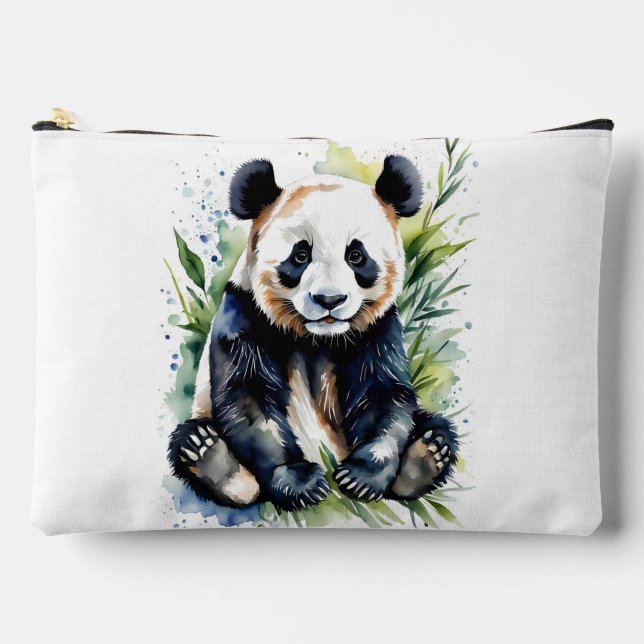 Bolsito Accesorio Grande Hermosa acuarela Panda Bear (Anverso)
