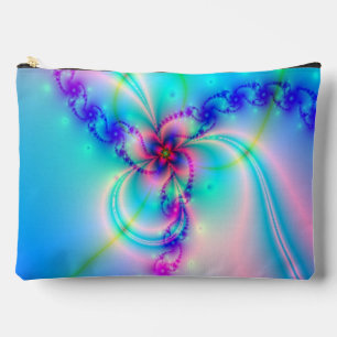 Bolsito Accesorio Grande Hermosa Flor Fractal Rosa