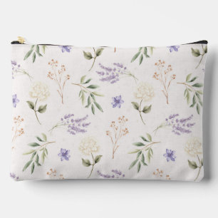 Bolsito Accesorio Grande Hermosas Flores Blancas Lavanda