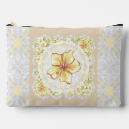 Bolsito Accesorio Grande Hibiscus & lace YELLOW