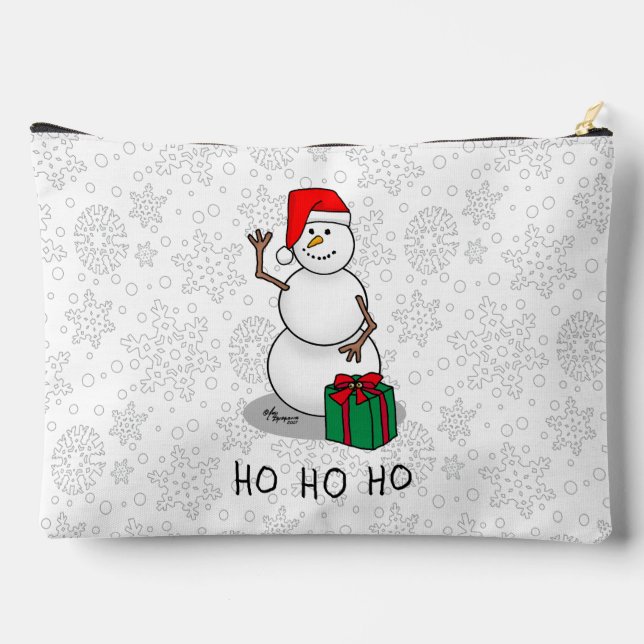 Bolsito Accesorio Grande Ho Ho Ho Ho Ho Feliz Navidad Santa Cute Snowman (Reverso )