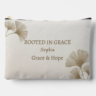 Bolsito Accesorio Grande Hoja de Ginkgo Dorada Personalizada con Nombre Per