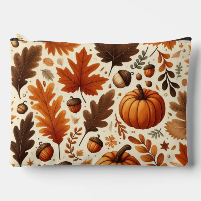 Bolsito Accesorio Grande hojas/calabazas/bellotas clásicas Otoño (Anverso)