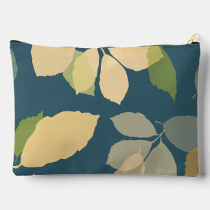 Bolsito Accesorio Grande Hojas de Otoño Modernas con Fondo Azul Turquesa
