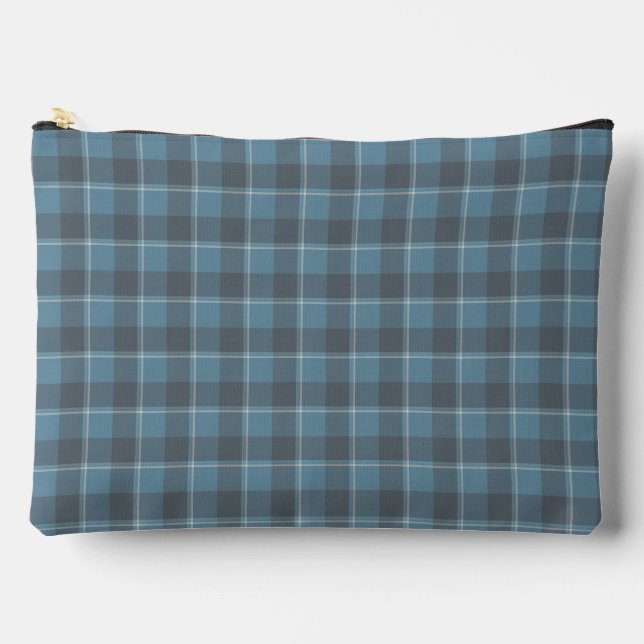 Bolsito Accesorio Grande Hoki Blue and Shuttle Gray Plaid (Anverso)