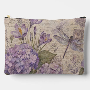 Bolsito Accesorio Grande Hortensias Deslucidas Moradas