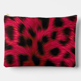 Bolsito Accesorio Grande Hot Pink Leopard Print Faux