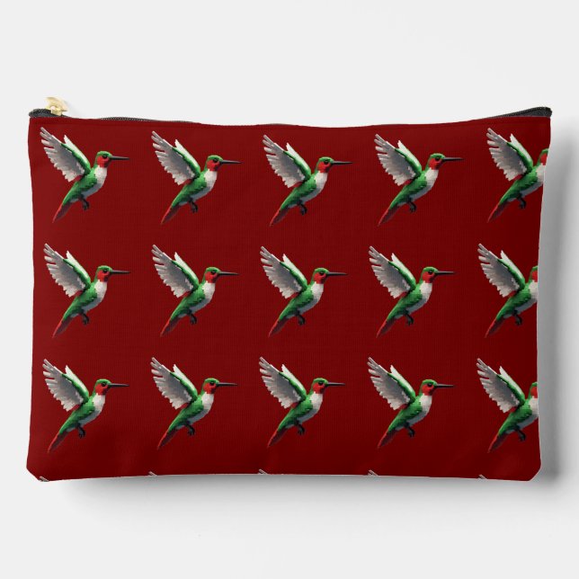 Bolsito Accesorio Grande Hummingbirds verde (Anverso)