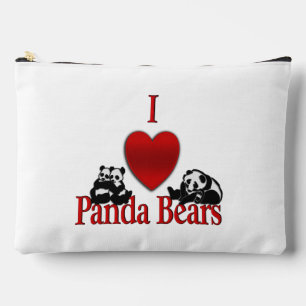 Bolsito Accesorio Grande I Heart Panda Bears Fun