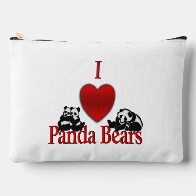 Bolsito Accesorio Grande I Heart Panda Bears Fun (Anverso)