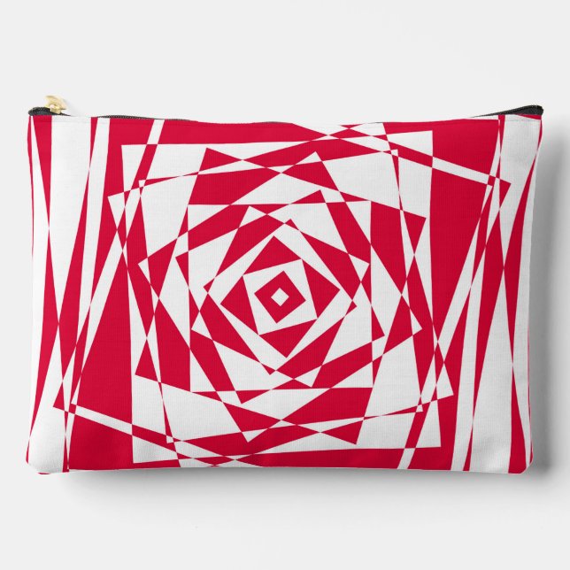 Bolsito Accesorio Grande Ilusión abstracta roja blanca (Anverso)