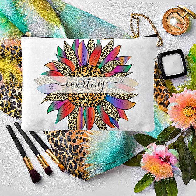 Bolsito Accesorio Grande Impresión de arcoiris y leopardo personalizada (Subido por el creador)