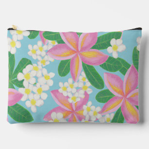 Bolsito Accesorio Grande Impresión de arte de patrón de plumeria sin costur