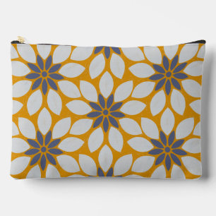 Bolsito Accesorio Grande Imprimir en bloque Flores de mosaico fondo amarill