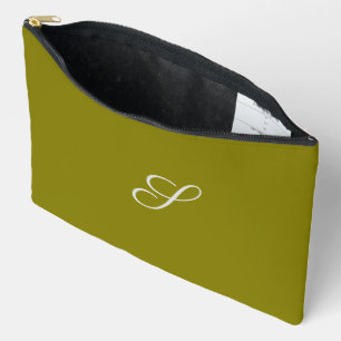 Bolsito Accesorio Grande Inicial de monograma minimalista verde salvia 