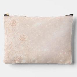 Bolsito Accesorio Grande Ivory and rosegold accents florals AI art 