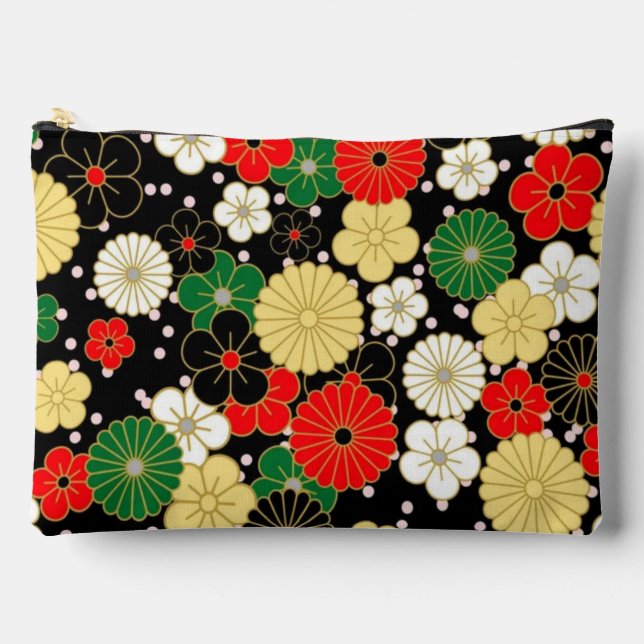 Bolsito Accesorio Grande Japanese Flowers Elegant Traditional Floral elegan (Anverso)