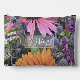 Bolsito Accesorio Grande Jardín de flores de verano colorido personalizado
