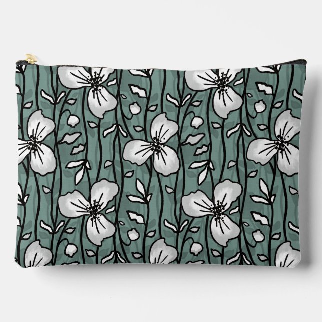Bolsito Accesorio Grande Jardín vertical floreciente Flores blancas delgada (Anverso)