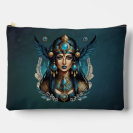 Bolsito Accesorio Grande La diosa egipcia Isis en colores azules.