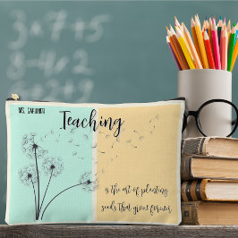 Bolsito Accesorio Grande La enseñanza es plantar semillas Lt. Verde y Amari